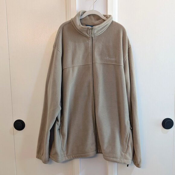 Columbia Men’s Full Zip Fleece Jacket Oatmeal Size 3XT Like New - Picture 1 of 4